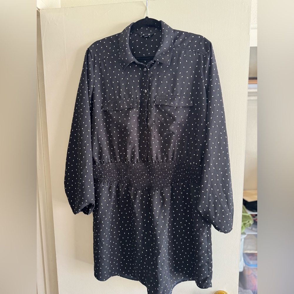 Express Black Polka Dot Dress